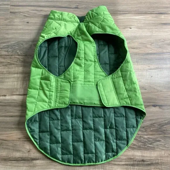 Kurgo Dog Jacket Vest XL Green Reversible Quilted Winter Coat Water Resistant - Picture 1 of 8